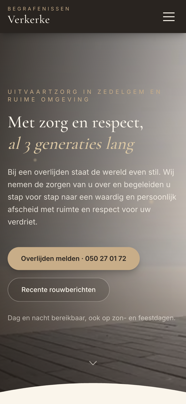 Dezelfde homepagina op een gsm.